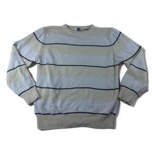 Gulf Traders Sweater Men S L Multi Color Pullover Cotton Striped Nautical Preppy